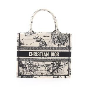 Christian Dior Book Tote Bag Canvas Black White
